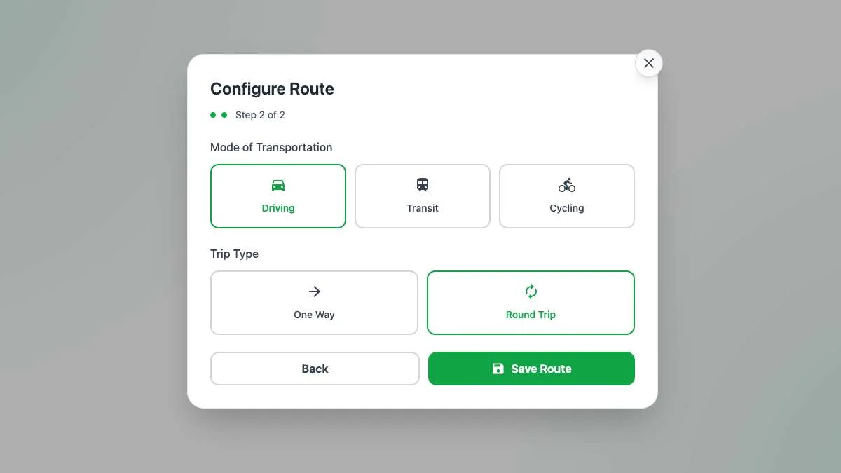 Transport mode interface